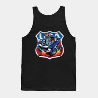 USA Classic Muscle Car Pride Cartoon Tank Top